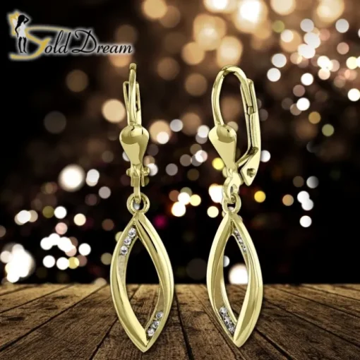 GoldDream Ohrhänger Blatt offen Zirkonia weiß Ohrring 333er Gold GDO551WY
