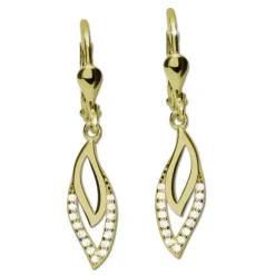 GoldDream Ohrhänger Blätter Zirkonia weiß Ohrring 333er Gold GDO5642Y