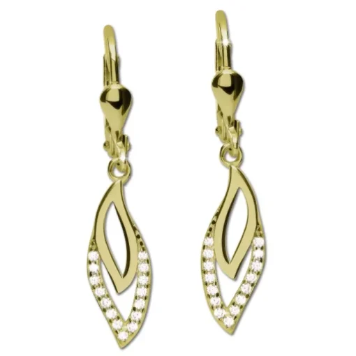 GoldDream Ohrhänger Blätter Zirkonia weiß Ohrring 333er Gold GDO5642Y