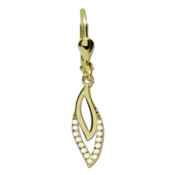 GoldDream Ohrhänger Blätter Zirkonia weiß Ohrring 333er Gold GDO5642Y