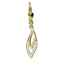 GoldDream Ohrhänger Blätter Zirkonia weiß Ohrring 333er Gold GDO5642Y