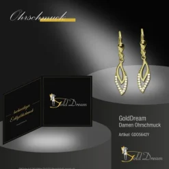 GoldDream Ohrhänger Blätter Zirkonia weiß Ohrring 333er Gold GDO5642Y