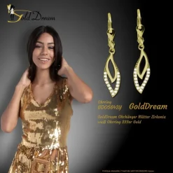 GoldDream Ohrhänger Blätter Zirkonia weiß Ohrring 333er Gold GDO5642Y
