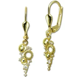 GoldDream Ohrhänger Circle Zirkonia weiß Ohrring 333er Gold GDO5687Y