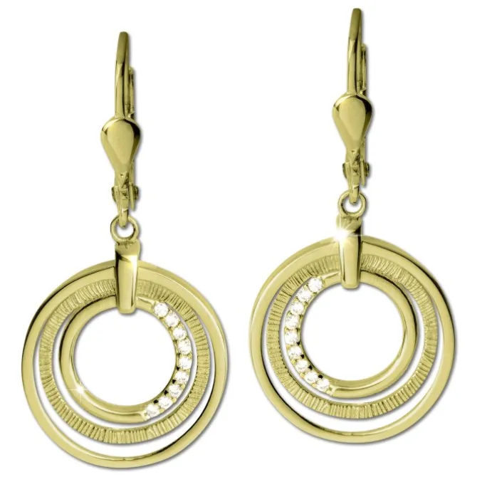 GoldDream Ohrhänger Circle Zirkonia weiß Ohrring 333er Gold GDO5639Y