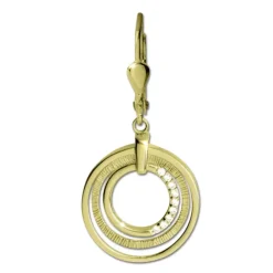 GoldDream Ohrhänger Circle Zirkonia weiß Ohrring 333er Gold GDO5639Y