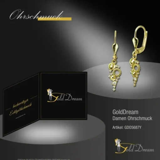 GoldDream Ohrhänger Circle Zirkonia weiß Ohrring 333er Gold GDO5687Y