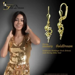 GoldDream Ohrhänger Circle Zirkonia weiß Ohrring 333er Gold GDO5687Y