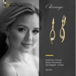 GoldDream Ohrhänger Dream Zirkonia weiß Ohrring 333er Gold GDO5709Y