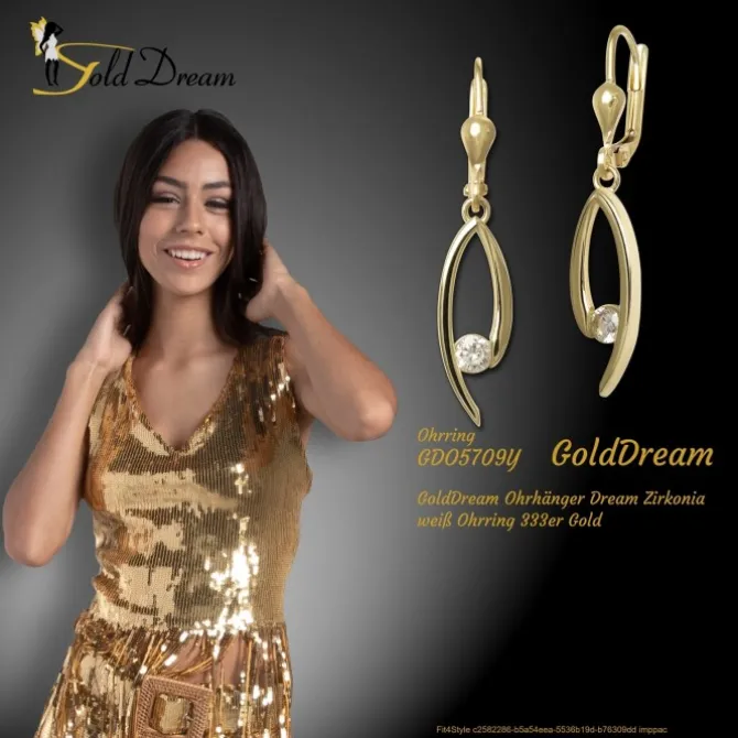 GoldDream Ohrhänger Dream Zirkonia weiß Ohrring 333er Gold GDO5709Y