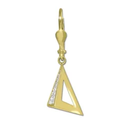 GoldDream Ohrhänger Dreieck offen Zirkonia weiß Ohrring 333er Gold GDO5652Y