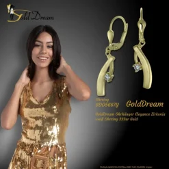 GoldDream Ohrhänger Elegance Zirkonia weiß Ohrring 333er Gold GDO5667Y
