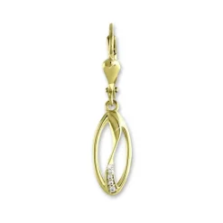 GoldDream Ohrhänger Ellipse Zirkonia weiß Ohrring 333er Gold GDO553WY