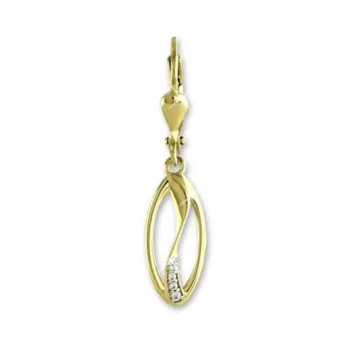 GoldDream Ohrhänger Ellipse Zirkonia weiß Ohrring 333er Gold GDO553WY