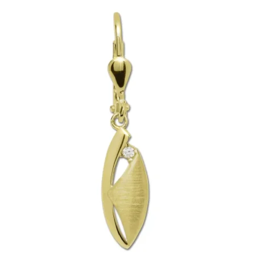 GoldDream Ohrhänger Ellipse matt Zirkonia weiß Ohrring 333er Gold GDO5641Y