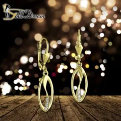 GoldDream Ohrhänger Ellipse Zirkonia weiß Ohrring 333er Gold GDO553WY