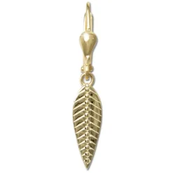 GoldDream Ohrhänger Feder glanz Ohrring 333 Gold Echtschmuck GDO5708Y