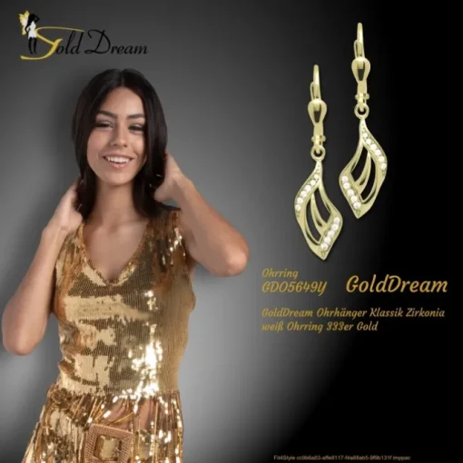 GoldDream Ohrhänger Klassik Zirkonia weiß Ohrring 333er Gold GDO5649Y