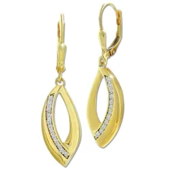 GoldDream Ohrhänger Leaf Zirkonia weiß Ohrring 333er Gold GDO5657Y
