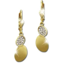 GoldDream Ohrhänger Oval Zirkonia weiß Ohrring 333 Gold Echtschmuck GDO531WY