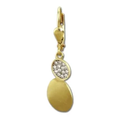 GoldDream Ohrhänger Oval Zirkonia weiß Ohrring 333 Gold Echtschmuck GDO531WY