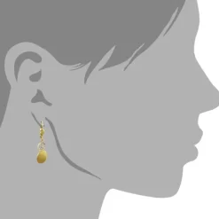 GoldDream Ohrhänger Oval Zirkonia weiß Ohrring 333 Gold Echtschmuck GDO531WY