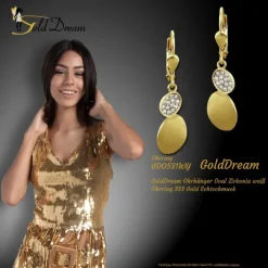 GoldDream Ohrhänger Oval Zirkonia weiß Ohrring 333 Gold Echtschmuck GDO531WY