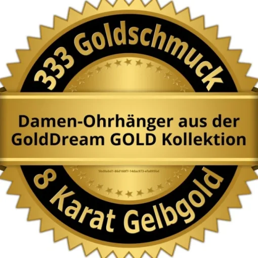 GoldDream Ohrhänger Oval Zirkonia weiß Ohrring 333 Gold Echtschmuck GDO531WY