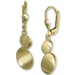 GoldDream Ohrhänger Ovale matt glanz Ohrring 333 Gold Echtschmuck GDO5666Y