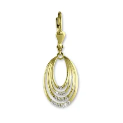 GoldDream Ohrhänger Ovale Zirkonia weiß Ohrring 333 Gold Echtschmuck GDO544WY