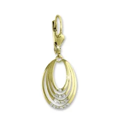 GoldDream Ohrhänger Ovale Zirkonia weiß Ohrring 333 Gold Echtschmuck GDO544WY