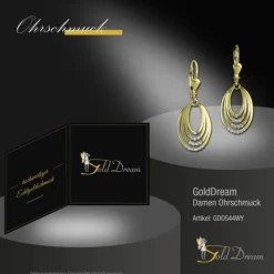 GoldDream Ohrhänger Ovale Zirkonia weiß Ohrring 333 Gold Echtschmuck GDO544WY