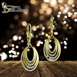 GoldDream Ohrhänger Ovale Zirkonia weiß Ohrring 333 Gold Echtschmuck GDO544WY