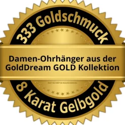 GoldDream Ohrhänger Ovale matt glanz Ohrring 333 Gold Echtschmuck GDO5666Y