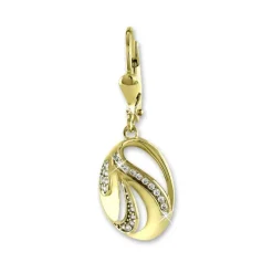 GoldDream Ohrhänger ovaler Fächer Zirkonia weiß Ohrring 333er Gold GDO554WY