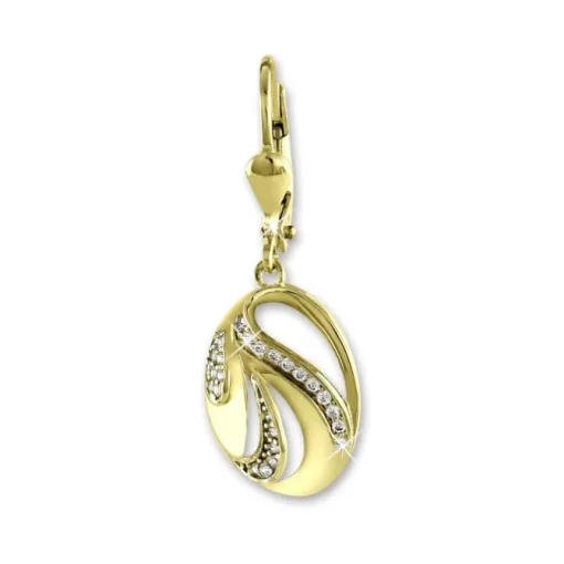 GoldDream Ohrhänger ovaler Fächer Zirkonia weiß Ohrring 333er Gold GDO554WY