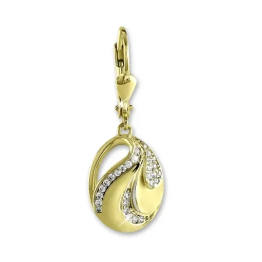 GoldDream Ohrhänger ovaler Fächer Zirkonia weiß Ohrring 333er Gold GDO554WY