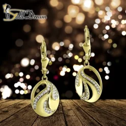GoldDream Ohrhänger ovaler Fächer Zirkonia weiß Ohrring 333er Gold GDO554WY