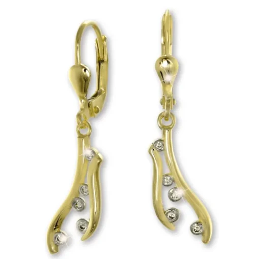 GoldDream Ohrhänger Ranke Zirkonia weiß Ohrring 333er Gold GDO5665Y