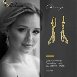 GoldDream Ohrhänger Ranke Zirkonia weiß Ohrring 333er Gold GDO5665Y