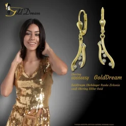 GoldDream Ohrhänger Ranke Zirkonia weiß Ohrring 333er Gold GDO5665Y