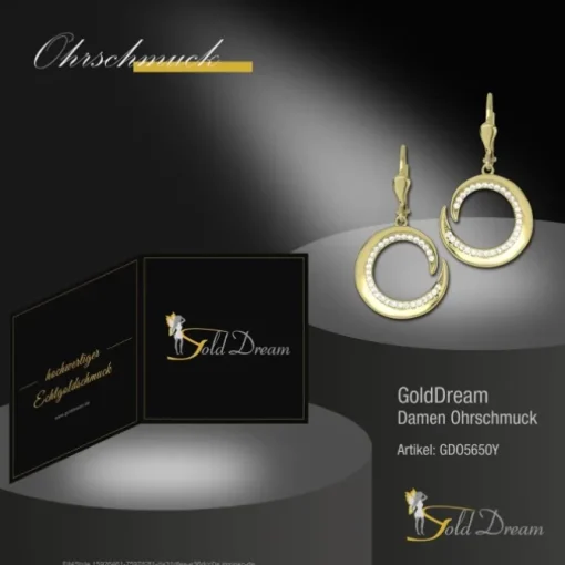 GoldDream Ohrhänger Spirale Zirkonia weiß Ohrring 333er Gold GDO5650Y