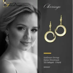 GoldDream Ohrhänger Spirale Zirkonia weiß Ohrring 333er Gold GDO5650Y