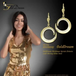 GoldDream Ohrhänger Spirale Zirkonia weiß Ohrring 333er Gold GDO5650Y