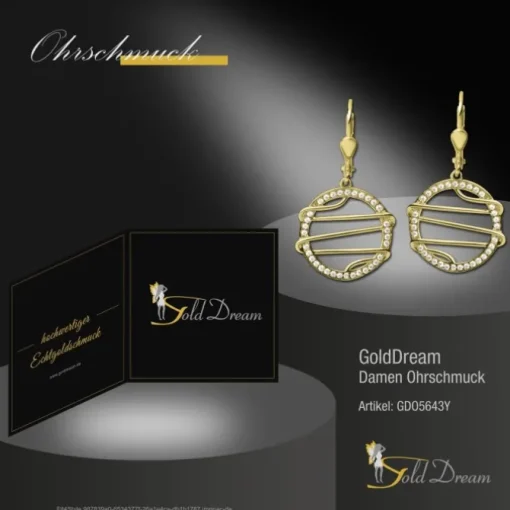 GoldDream Ohrhänger Style Zirkonia weiß Ohrring 333er Gold GDO5643Y