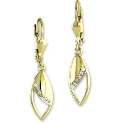 GoldDream Ohrhänger Tropfen Zirkonia Ohrring 333 Gold Echtschmuck GDO556WY