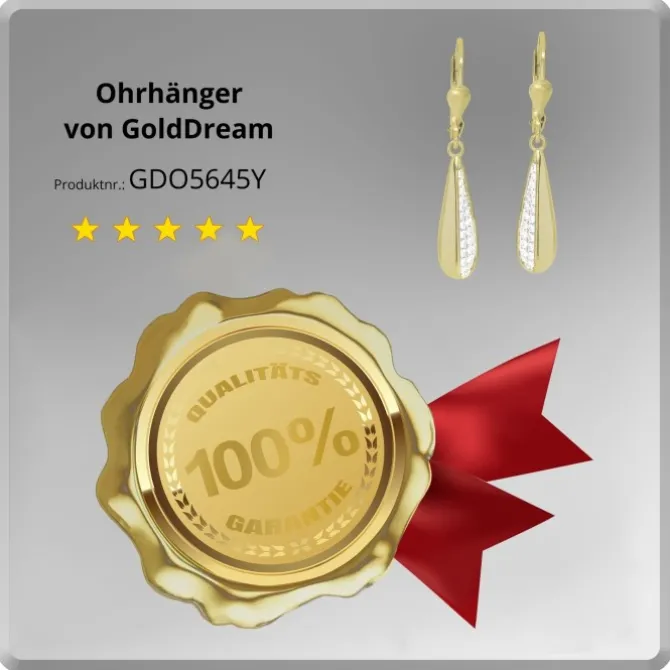 GoldDream Ohrhänger Tropfen Zirkonia weiß Ohrring 333er Gold GDO5645Y