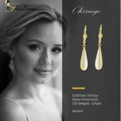GoldDream Ohrhänger Tropfen Zirkonia weiß Ohrring 333er Gold GDO5645Y
