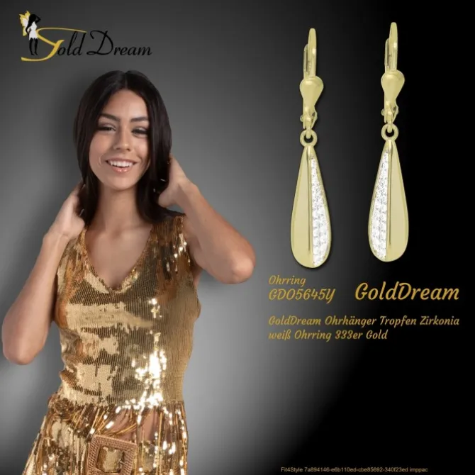 GoldDream Ohrhänger Tropfen Zirkonia weiß Ohrring 333er Gold GDO5645Y