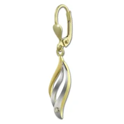 GoldDream Ohrhänger Wellen Zirkonia weiß Ohrring 333 Gold Echtschmuck GDO5163Y